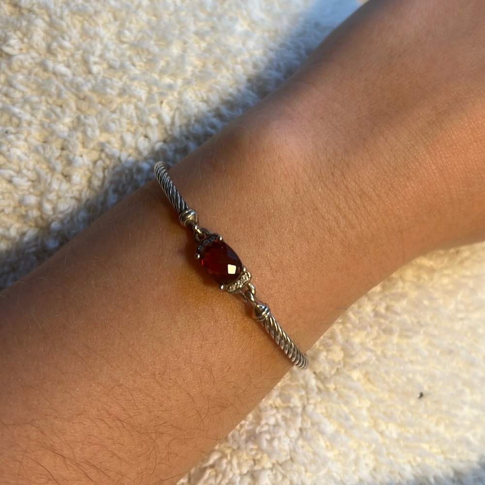 David Yurman Chanteline Garnet Bracelet with Diamonds